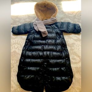 7AM infant blanket in black with camel fur inside. Used once, practically NEW.